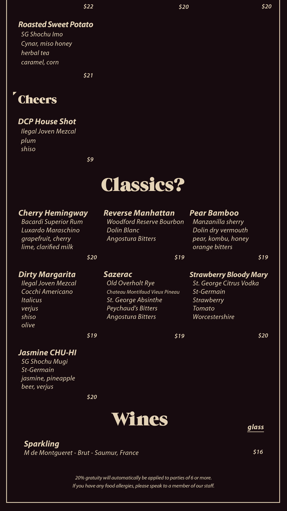 2 Cose Menu The Coop Menu – Double Chicken Please